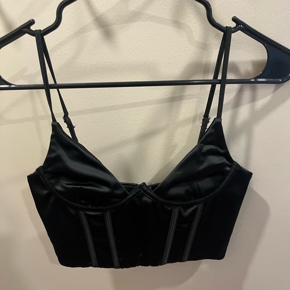 White Fox Cropped Corset Top - Picture 1 of 3